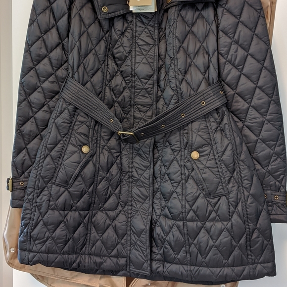Burberry Finsbridge Long Quilted Black Jacket NWT - Picture 4 of 16